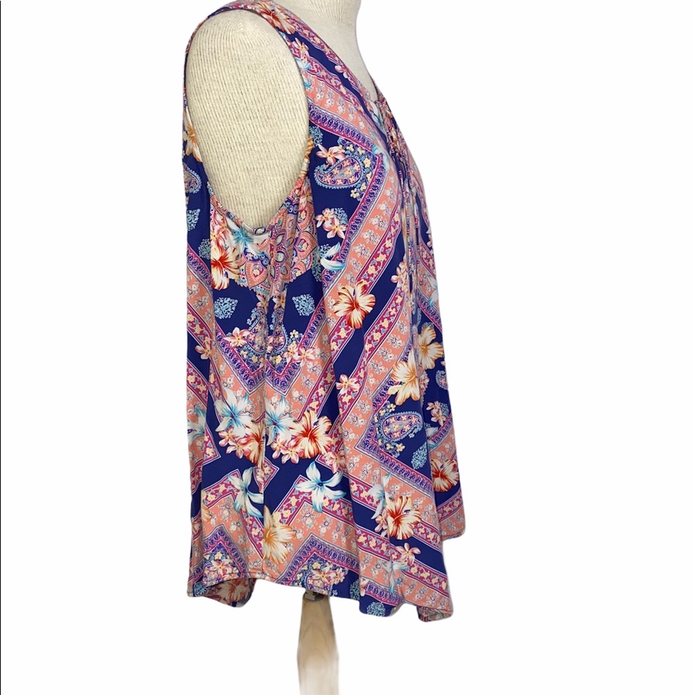 J.Jill Sleeveless Handkerchief Hem Top M - Picture 5 of 10